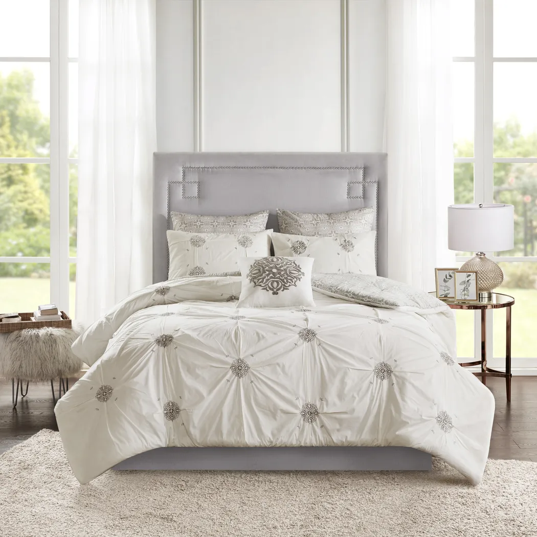 Nasworthy Ivory 6 Pc Full/Queen Comforter Set - Thumbnail - Image 3