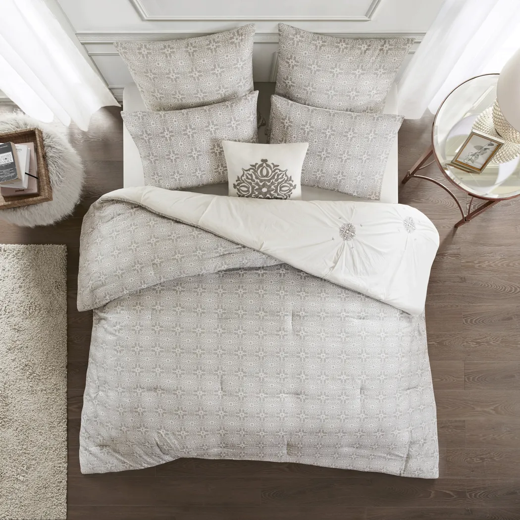 Nasworthy Ivory 6 Pc Full/Queen Comforter Set - Thumbnail - Image 5