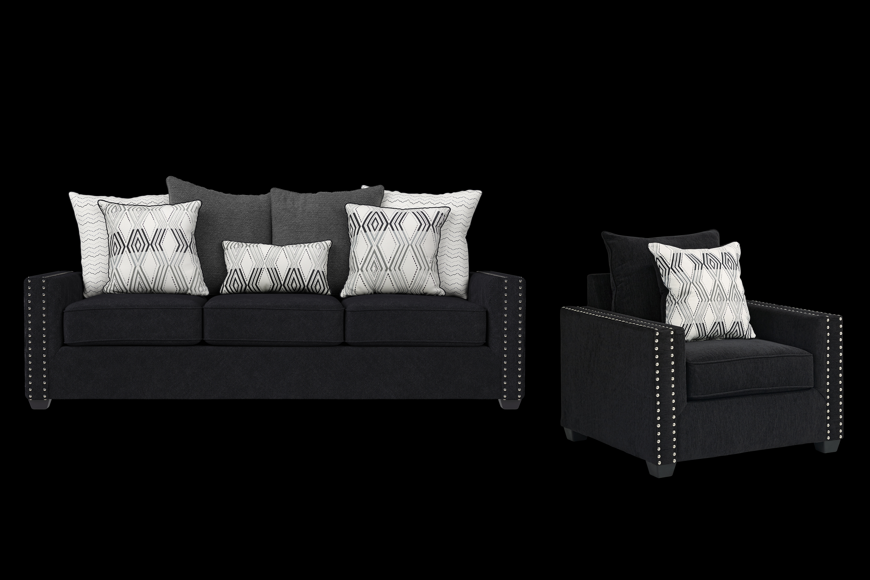 Natalia Black Sofa - Thumbnail - Image 2