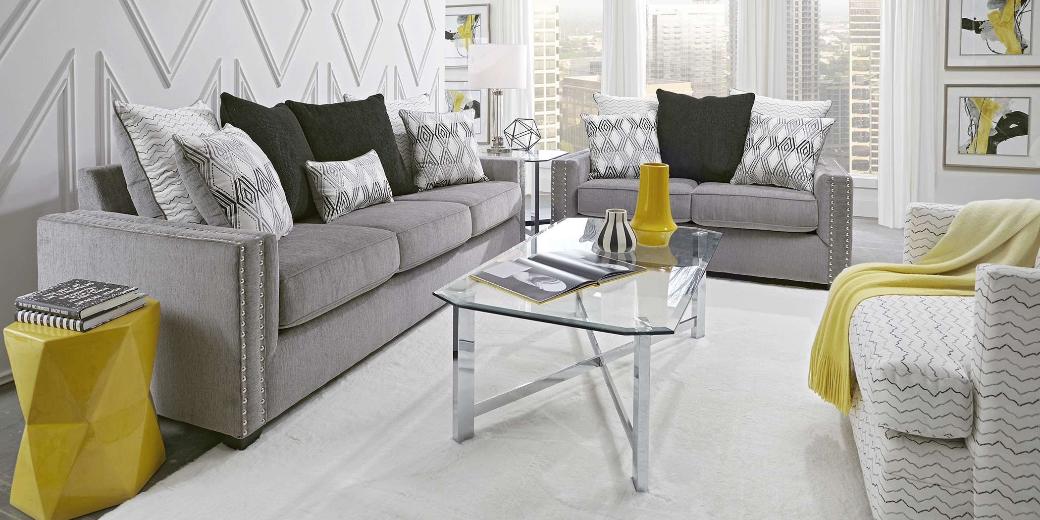 Natalia Gray 3 Pc Living Room - Thumbnail - Image 2