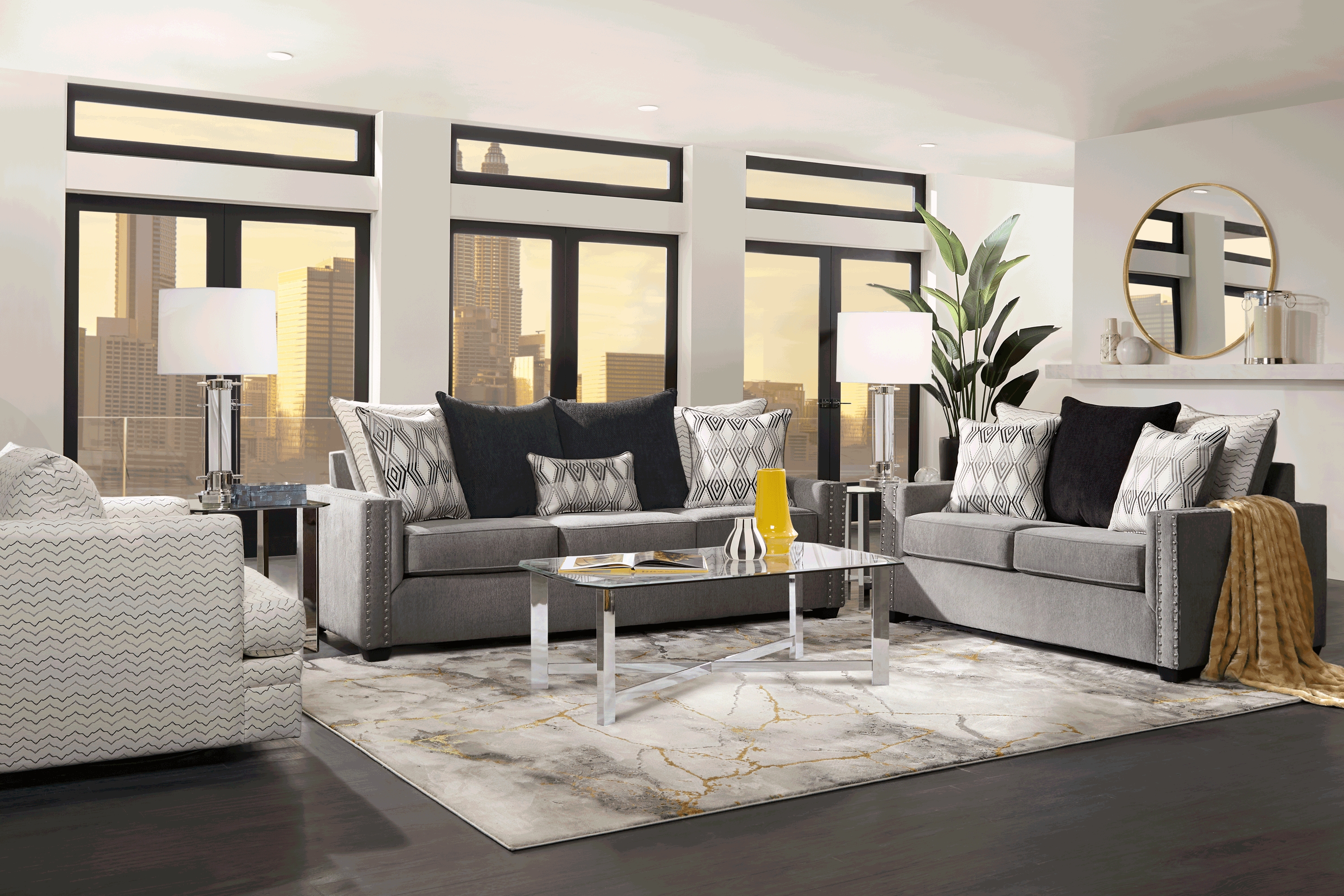 Natalia Gray 5 Pc Living Room - Thumbnail - Image 1