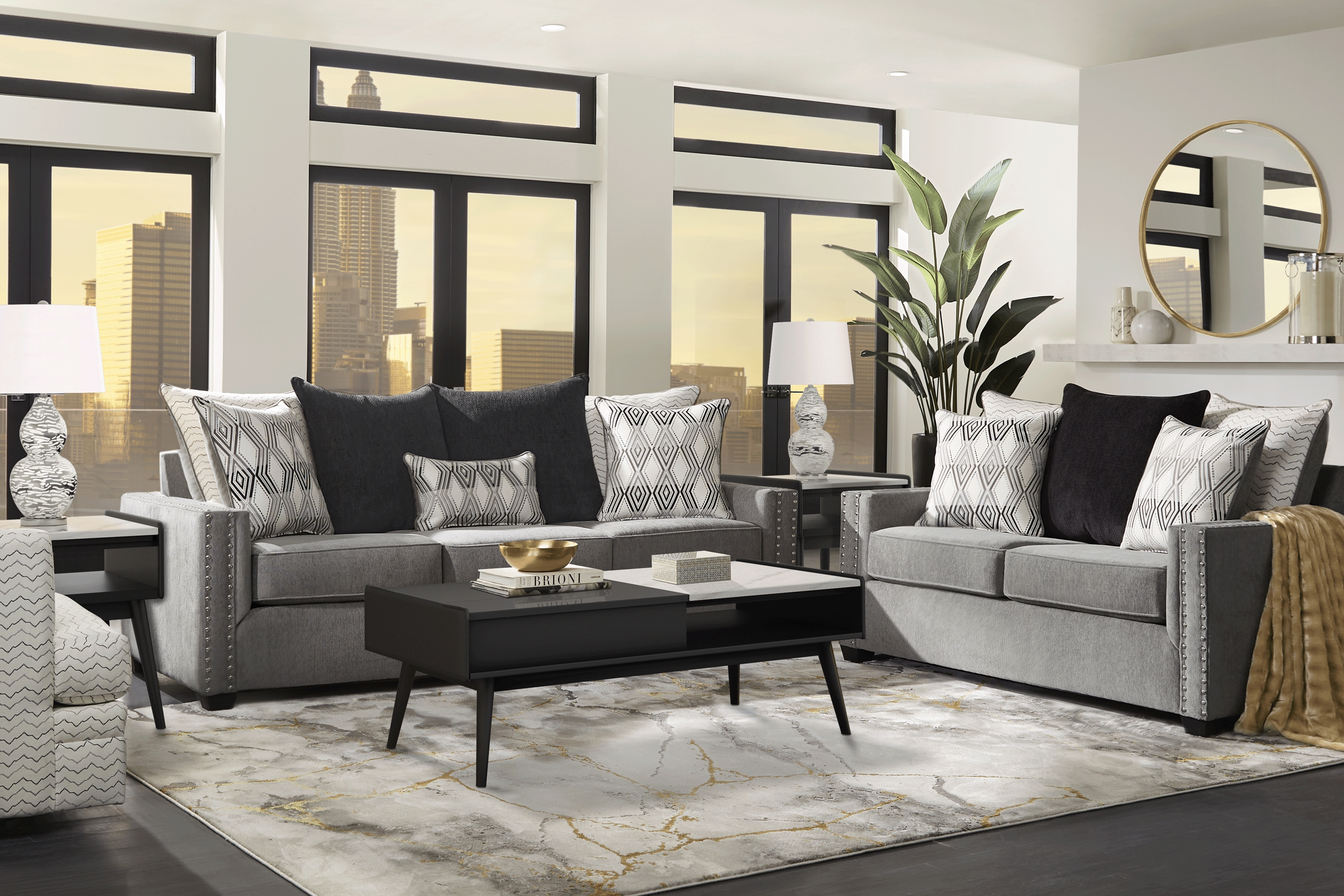 Natalia Gray 8 Pc Living Room - Thumbnail - Image 1