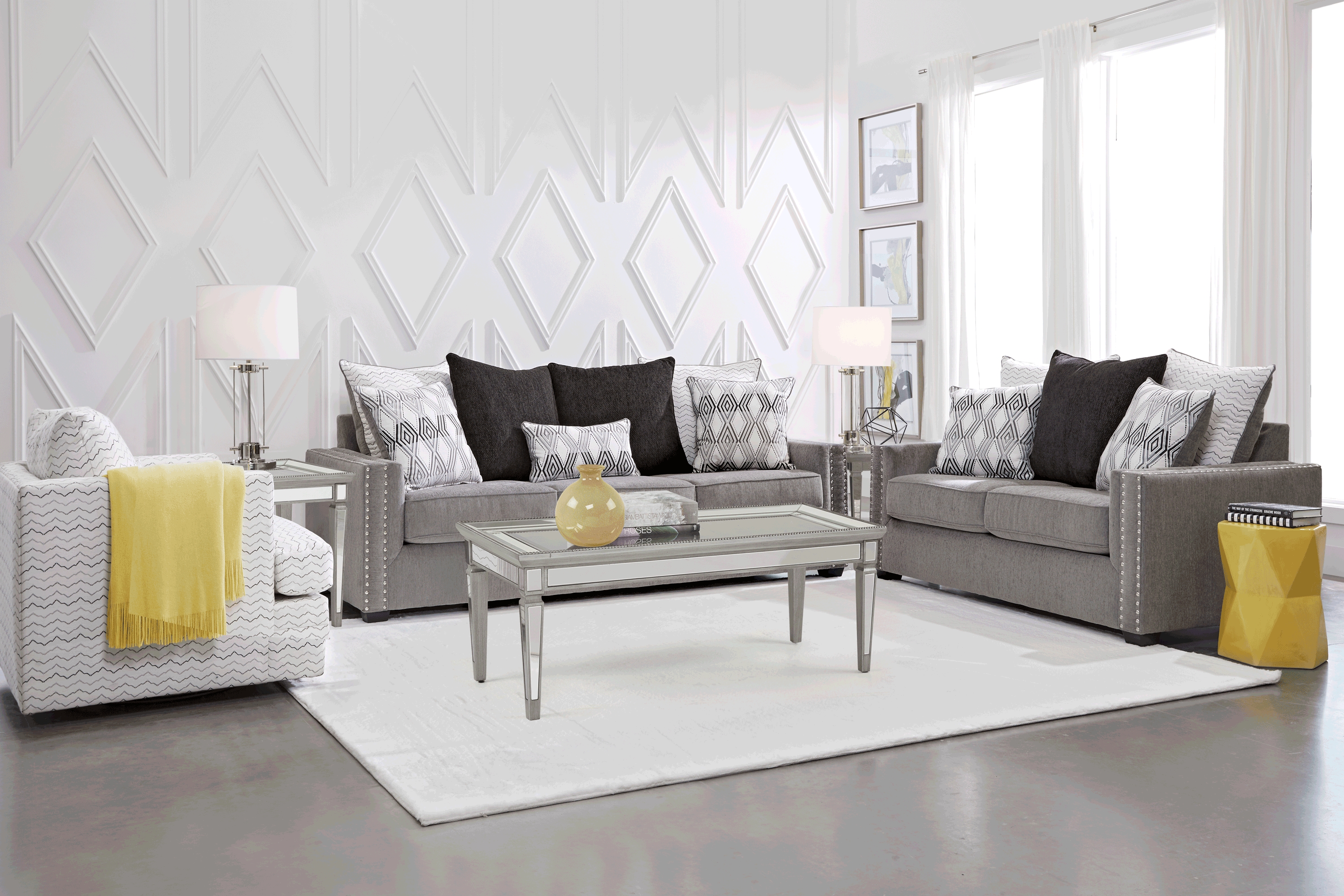 Natalia Gray 8 Pc Living Room - Thumbnail - Image 1