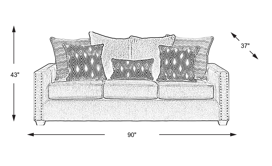 Dimension Image. Please refer to the Dimension Tab on this page for dimension details.