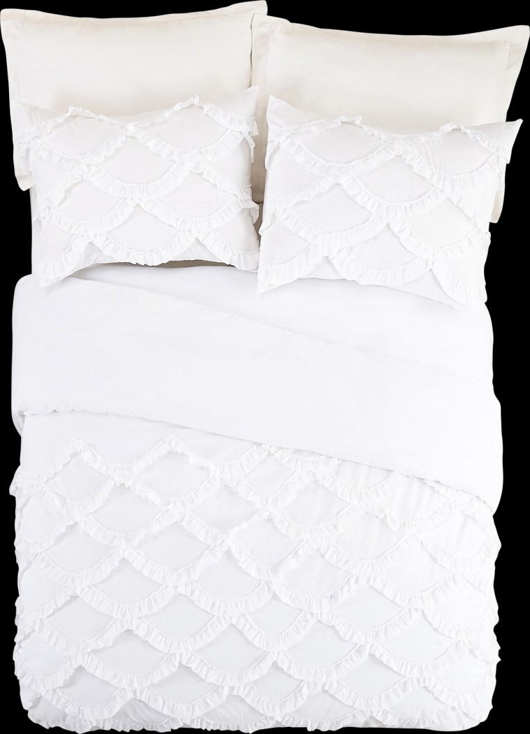 Nathaira White 4 Pc King Comforter Set - Thumbnail - Image 2