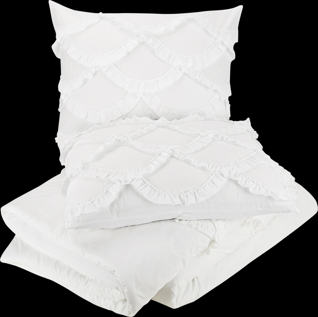 Nathaira White 4 Pc King Comforter Set - Thumbnail - Image 4