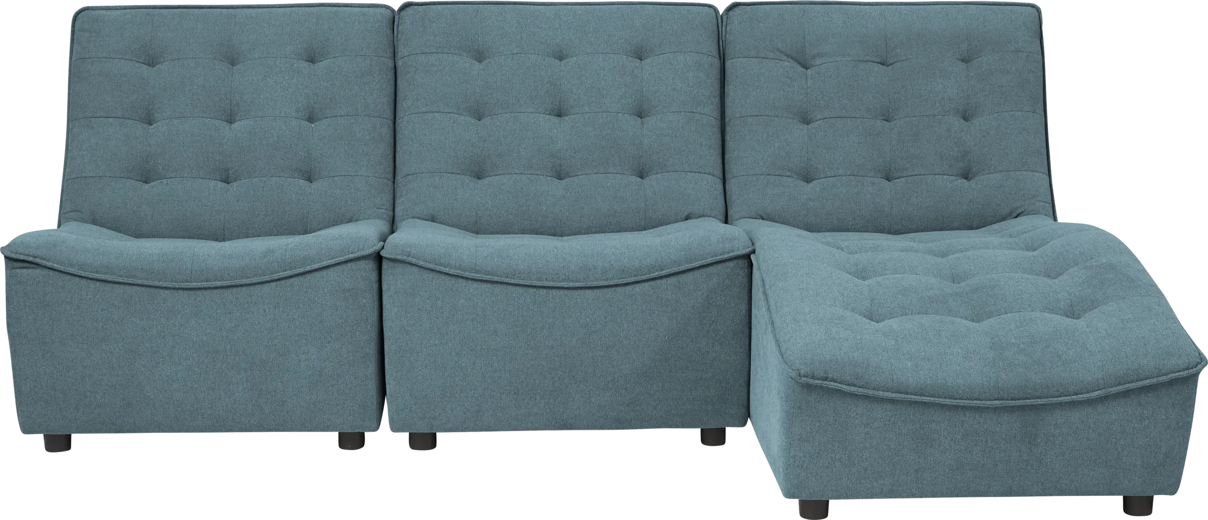 Nathan Square Blue 3 Pc Sectional - Thumbnail - Image 1