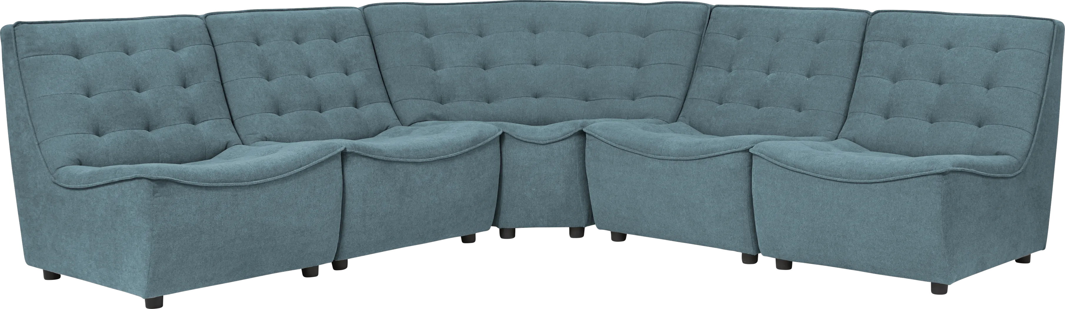 Nathan Square Blue 5 Pc Sectional - Thumbnail - Image 1