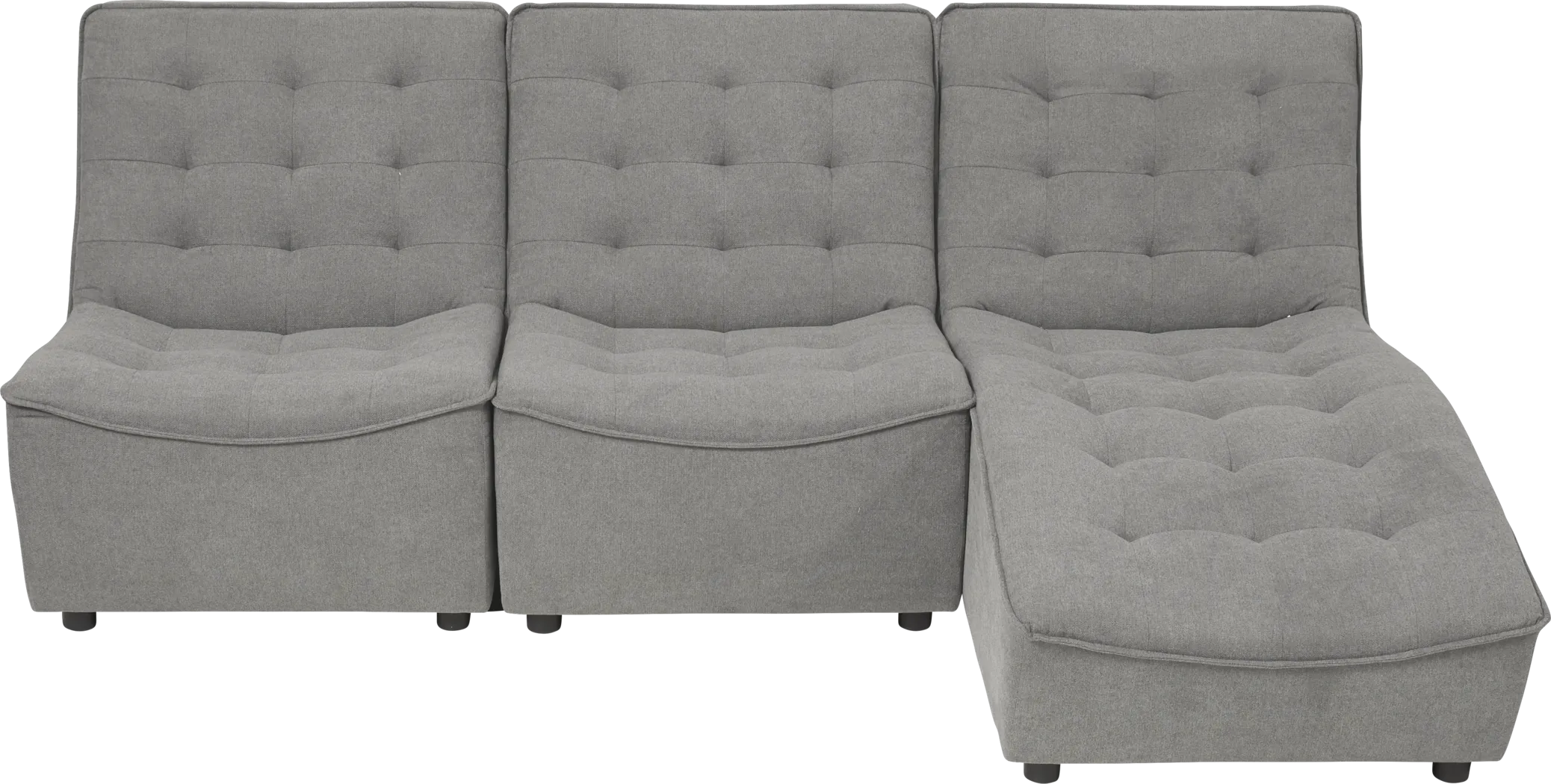 Nathan Square Gray 3 Pc Sectional - Thumbnail - Image 2