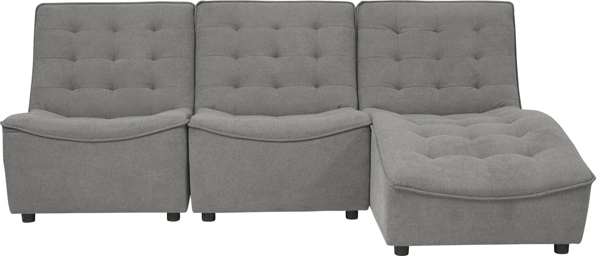 Nathan Square Gray 3 Pc Sectional - Thumbnail - Image 1