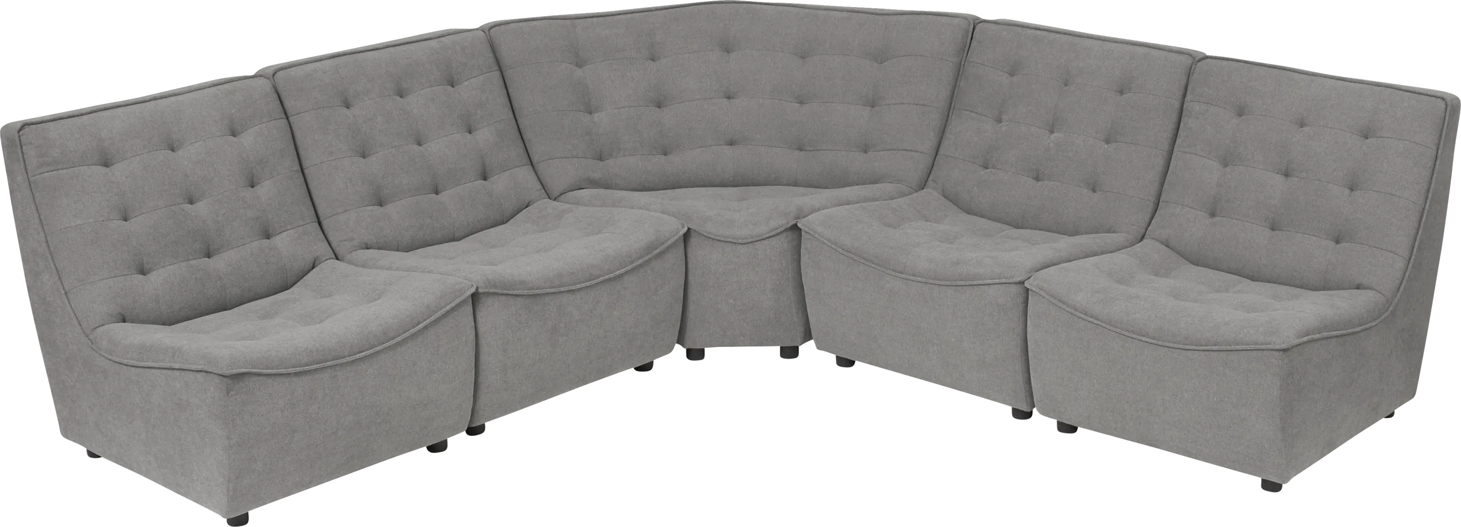 Nathan Square Gray 5 Pc Sectional - Thumbnail - Image 3