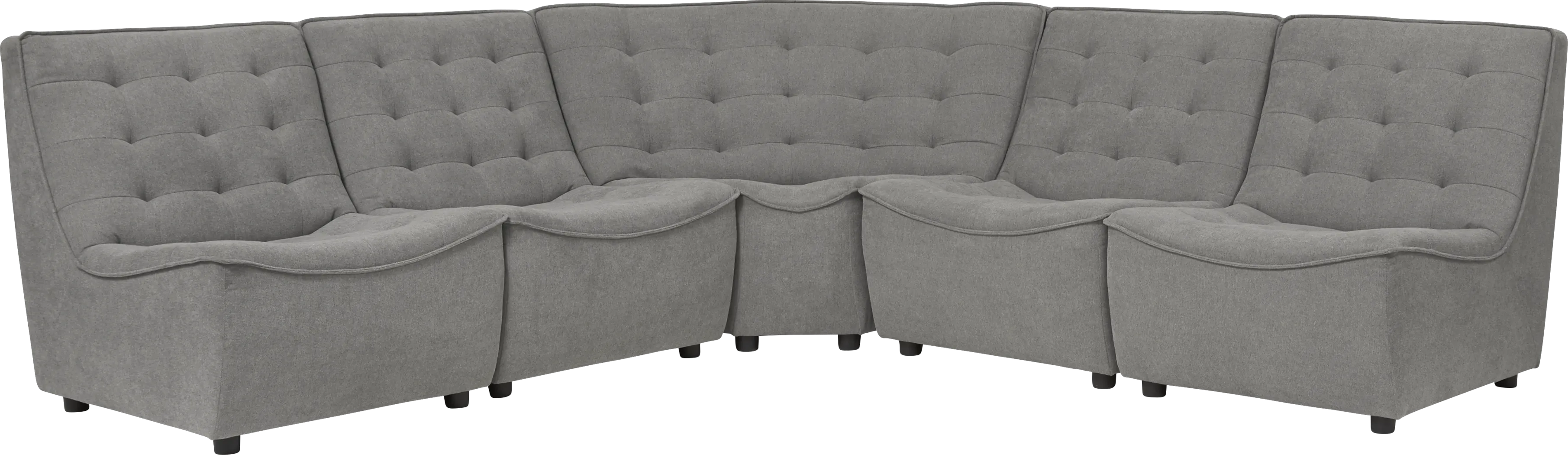 Nathan Square Gray 5 Pc Sectional - Thumbnail - Image 1