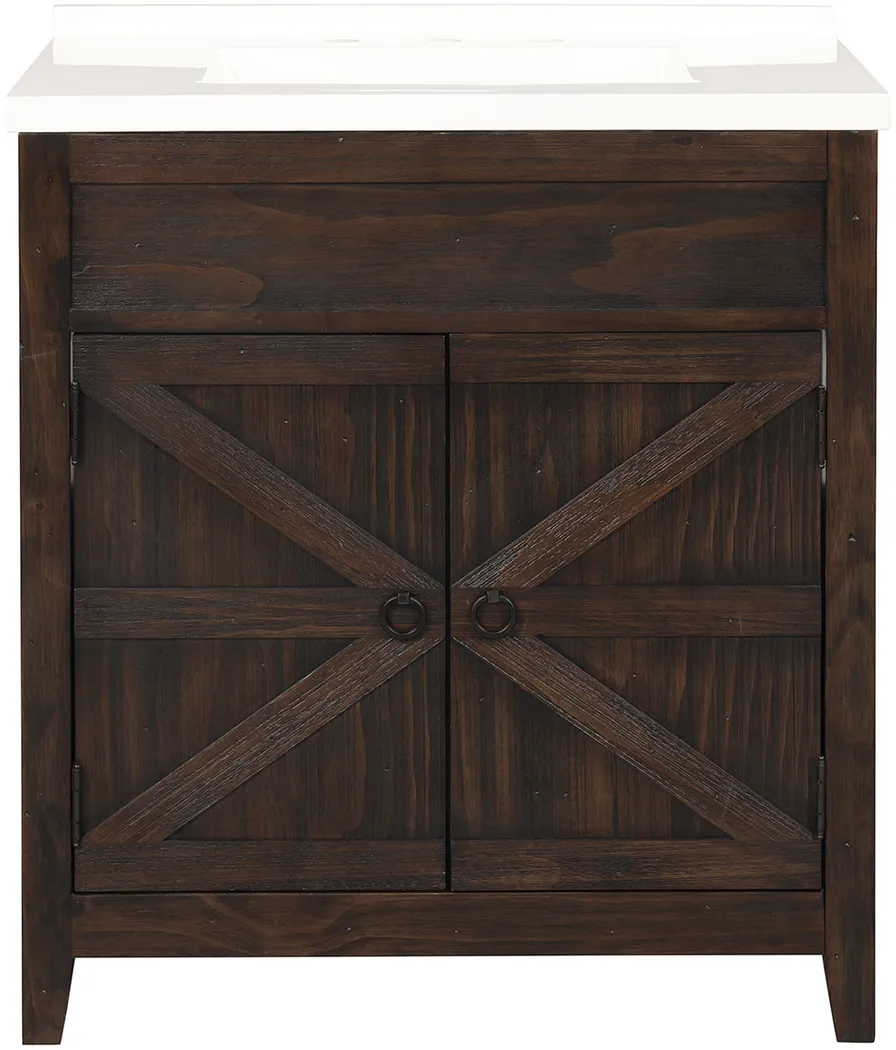 Nathlien Dark Brown Single Vanity Sink - Thumbnail - Image 2