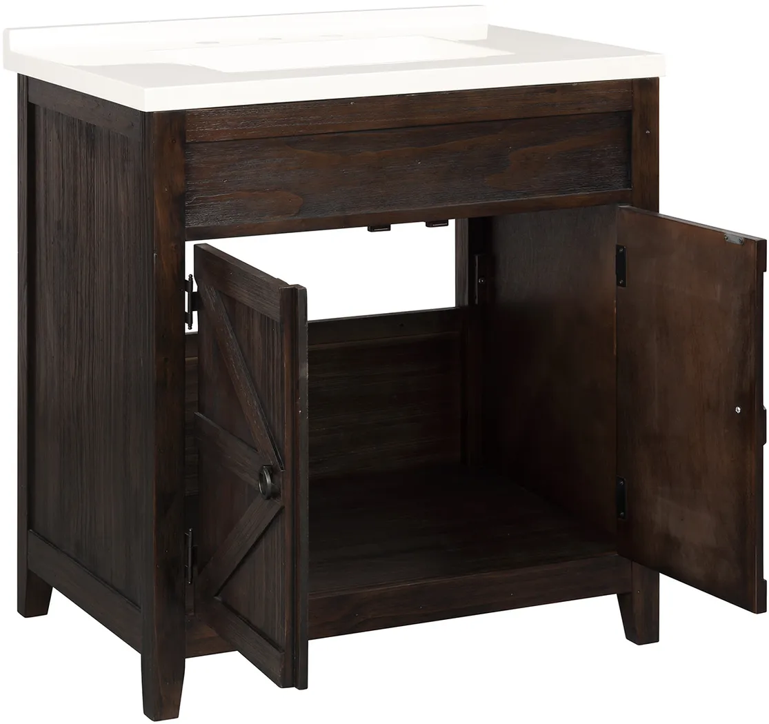 Nathlien Dark Brown Single Vanity Sink - Thumbnail - Image 4