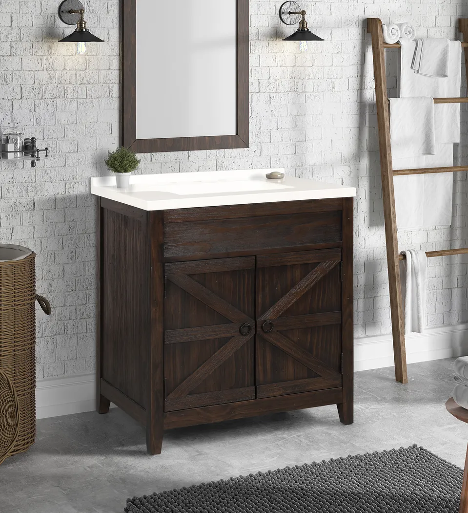 Nathlien Dark Brown Single Vanity Sink - Thumbnail - Image 7