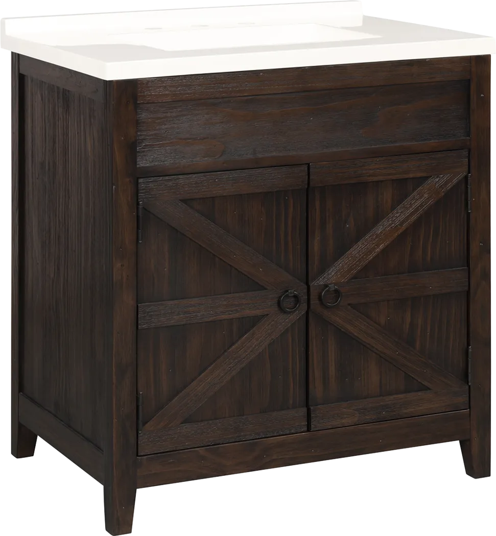 Nathlien Dark Brown Single Vanity Sink - Thumbnail - Image 1
