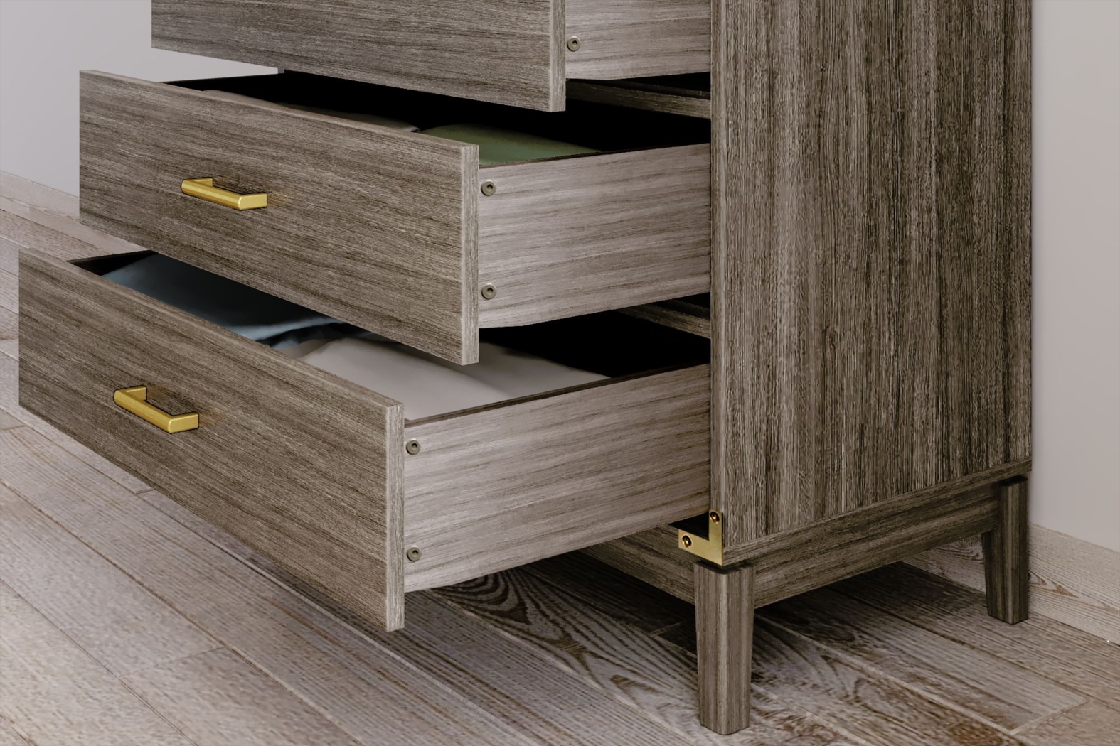 Natoma Brown 5-Drawer Chest - Thumbnail - Image 4