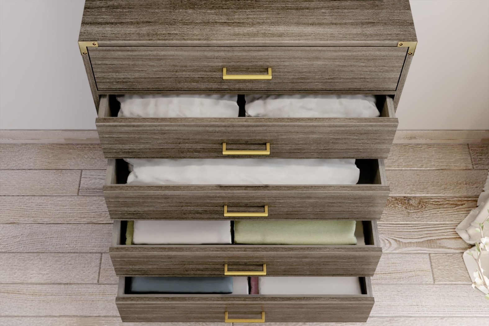 Natoma Brown 5-Drawer Chest - Thumbnail - Image 5