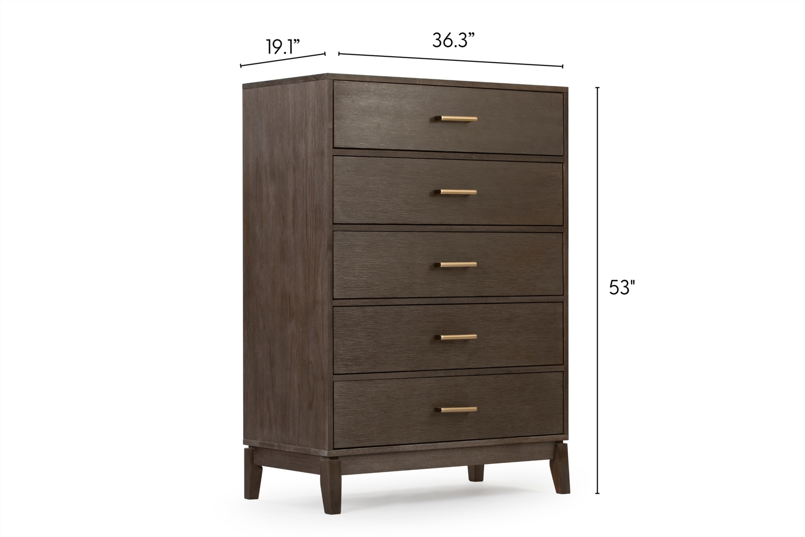 Natoma Brown 5-Drawer Chest - Thumbnail - Image 8