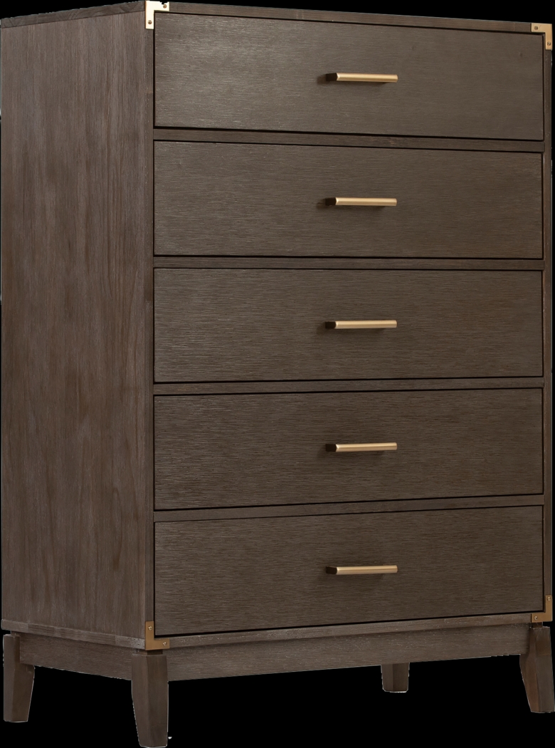 Natoma Brown 5-Drawer Chest - Thumbnail - Image 1