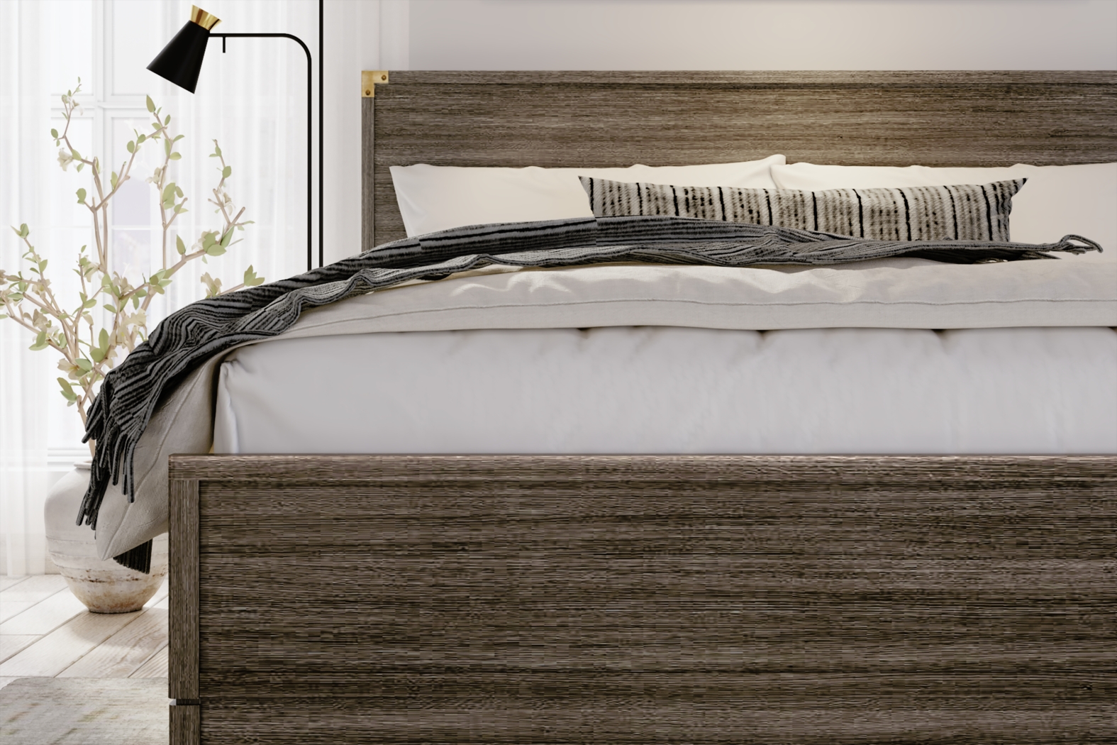 Natoma Brown King Platform Bed - Thumbnail - Image 4