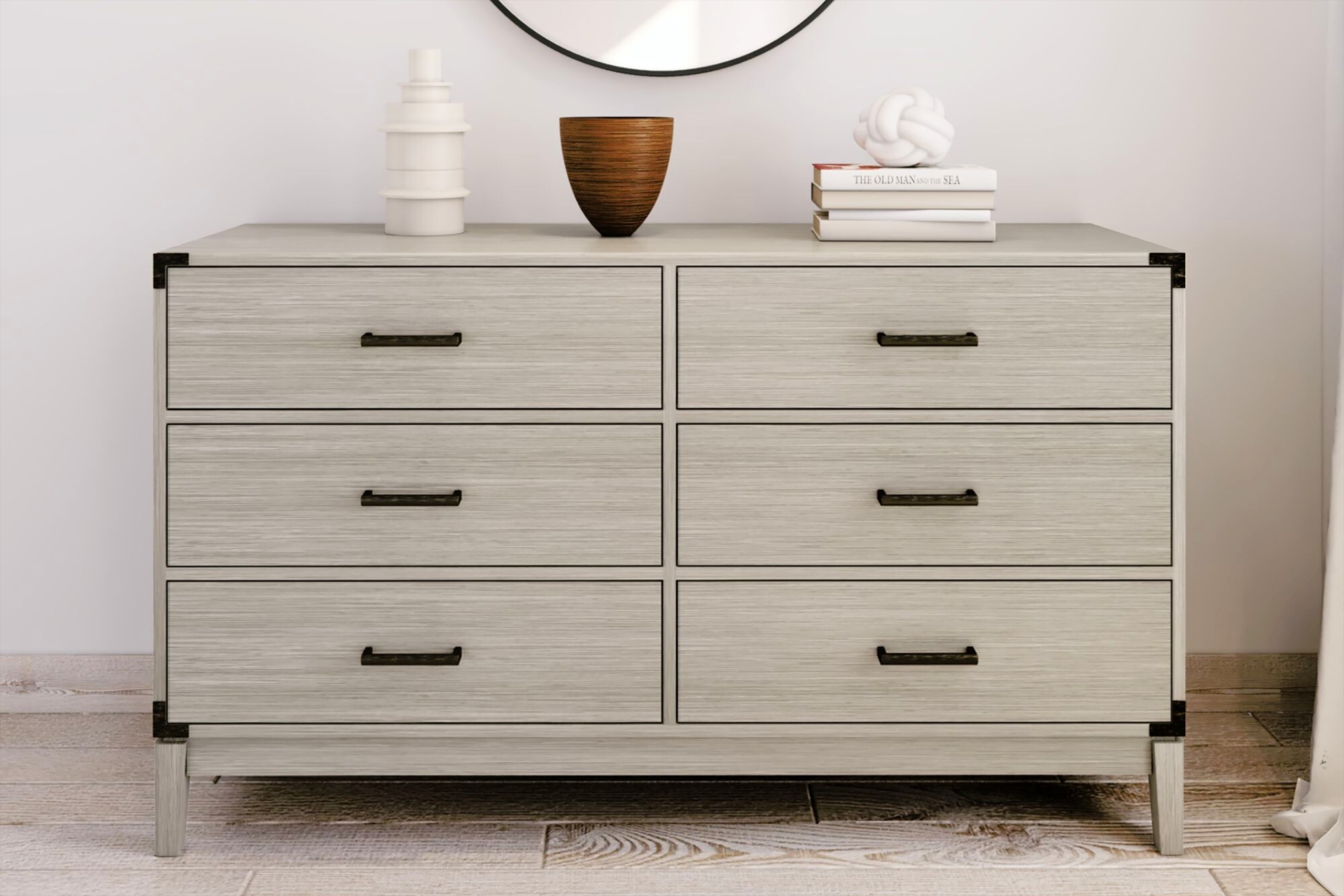 Natoma Gray 6-Drawer Dresser - Thumbnail - Image 2