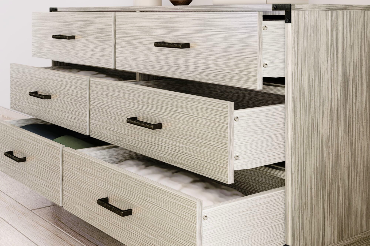 Natoma Gray 6-Drawer Dresser - Thumbnail - Image 5