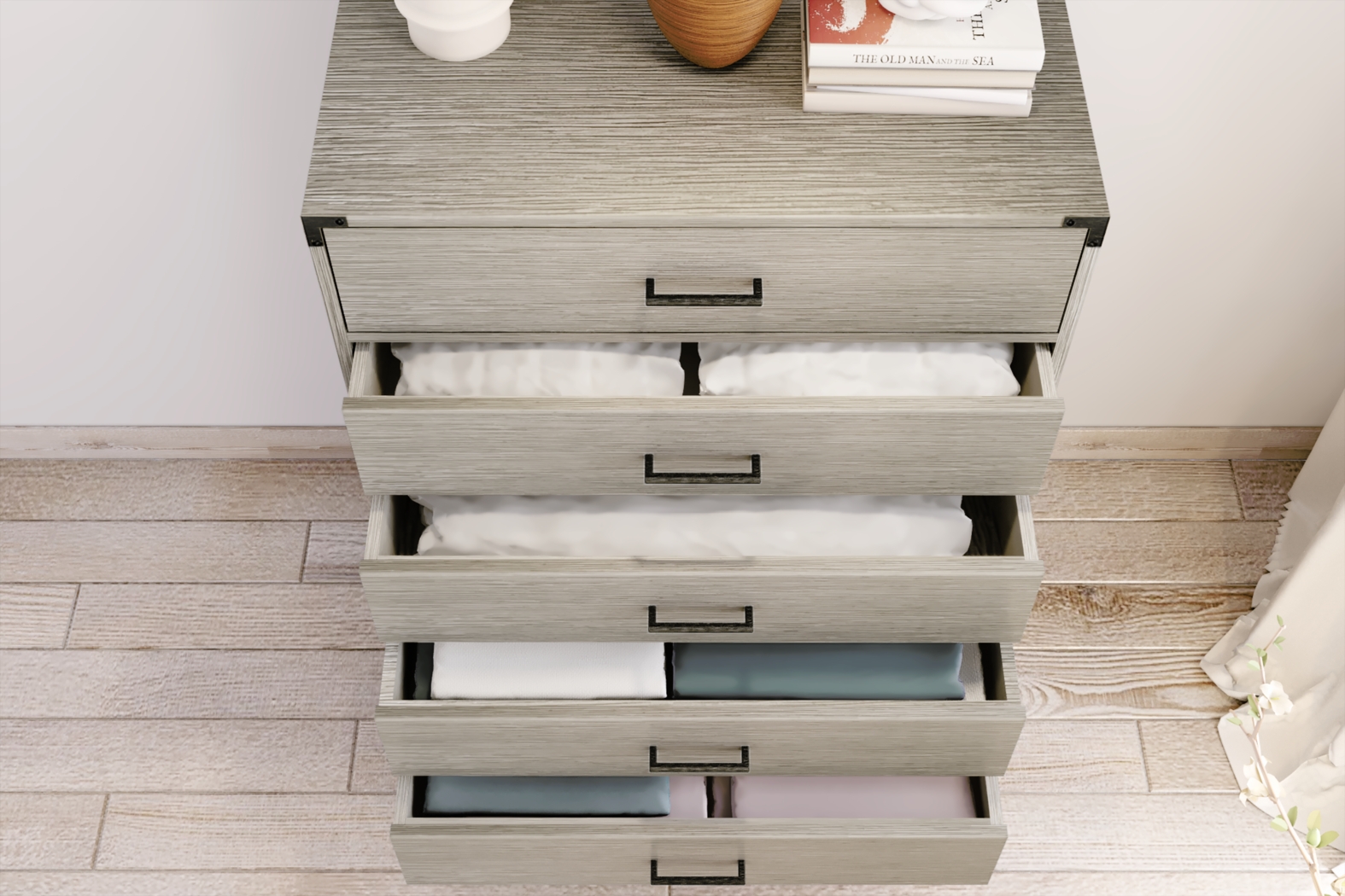Natoma Gray 5-Drawer Chest - Thumbnail - Image 3