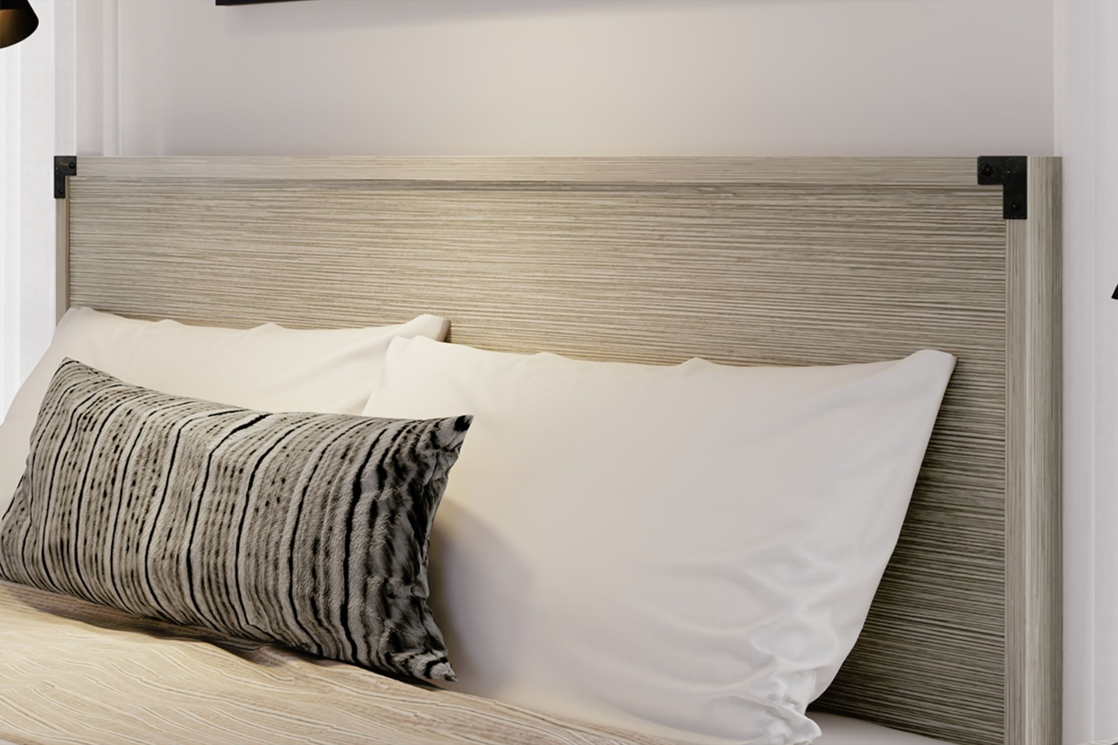 Natoma Gray King Platform Bed - Thumbnail - Image 5