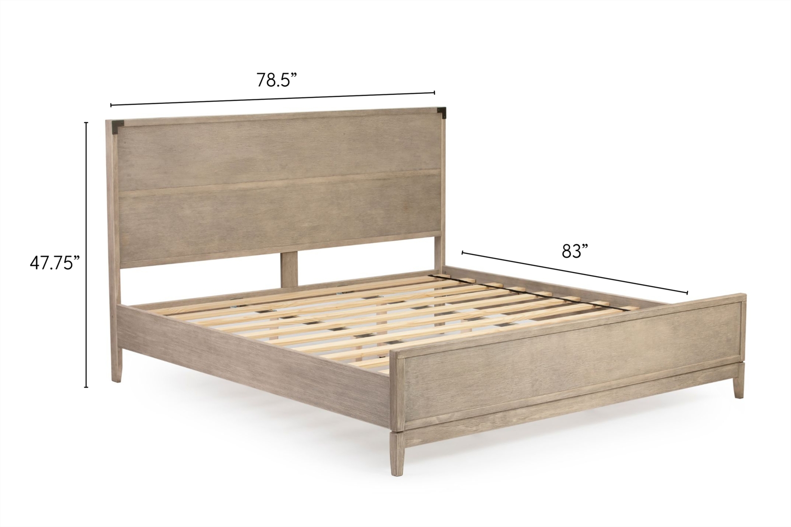 Natoma Gray King Platform Bed - Thumbnail - Image 6