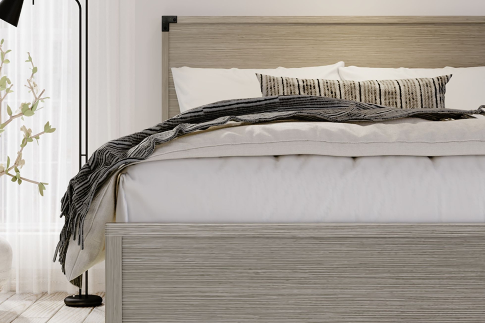 Natoma Gray Queen Platform Bed - Thumbnail - Image 6