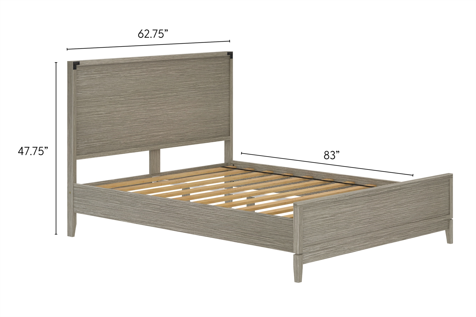 Natoma Gray Queen Platform Bed - Thumbnail - Image 8