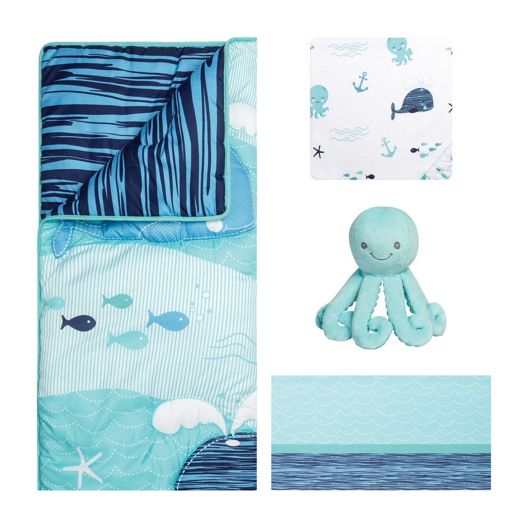 Nautical Adventure Blue 4 Pc Baby Bedding Set - Thumbnail - Image 2