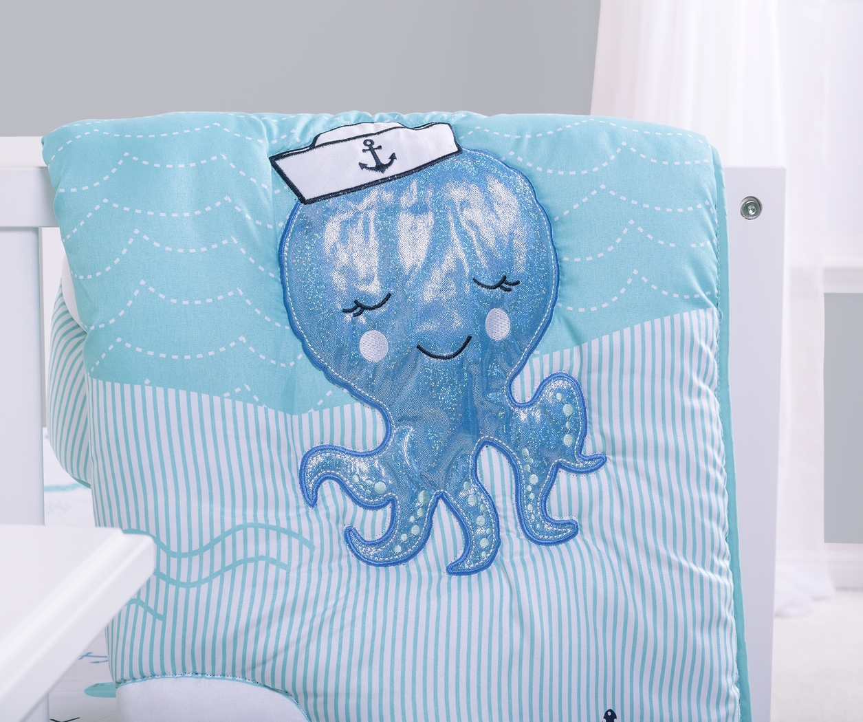 Nautical Adventure Blue 4 Pc Baby Bedding Set - Thumbnail - Image 14