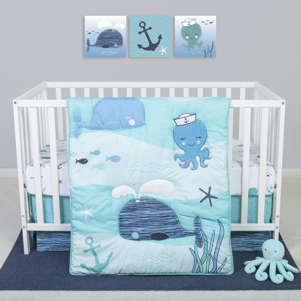 Nautical Adventure Blue 4 Pc Baby Bedding Set - Thumbnail - Image 1