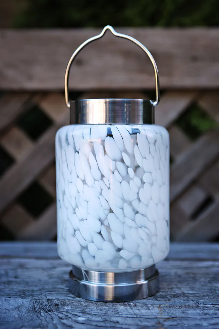 Nautical Cylinder White Outdoor Solar Lantern - Thumbnail - Image 2
