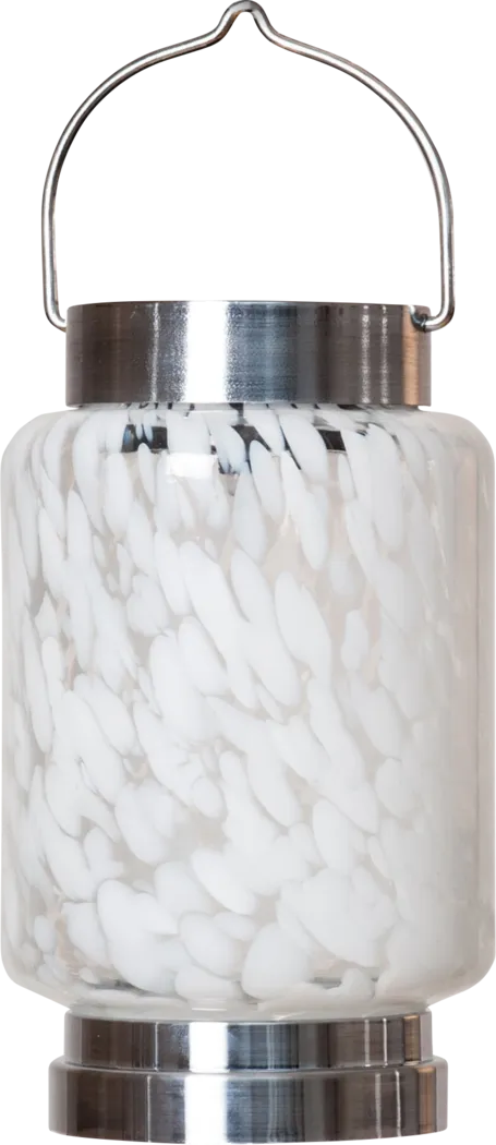 Nautical Cylinder White Outdoor Solar Lantern - Thumbnail - Image 1