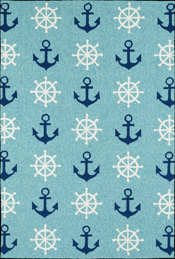 Nautical Life Blue 3' x 5' Indoor/Outdoor Rug - Thumbnail - Image 1