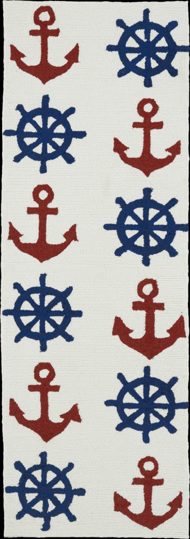 Nautical Life Ivory 2' x 6' Indoor/Outdoor Rug - Thumbnail - Image 1