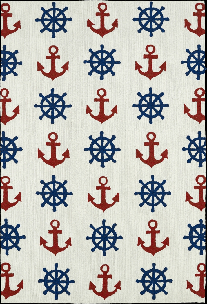 Nautical Life Ivory 3' x 5' Indoor/Outdoor Rug - Thumbnail - Image 1