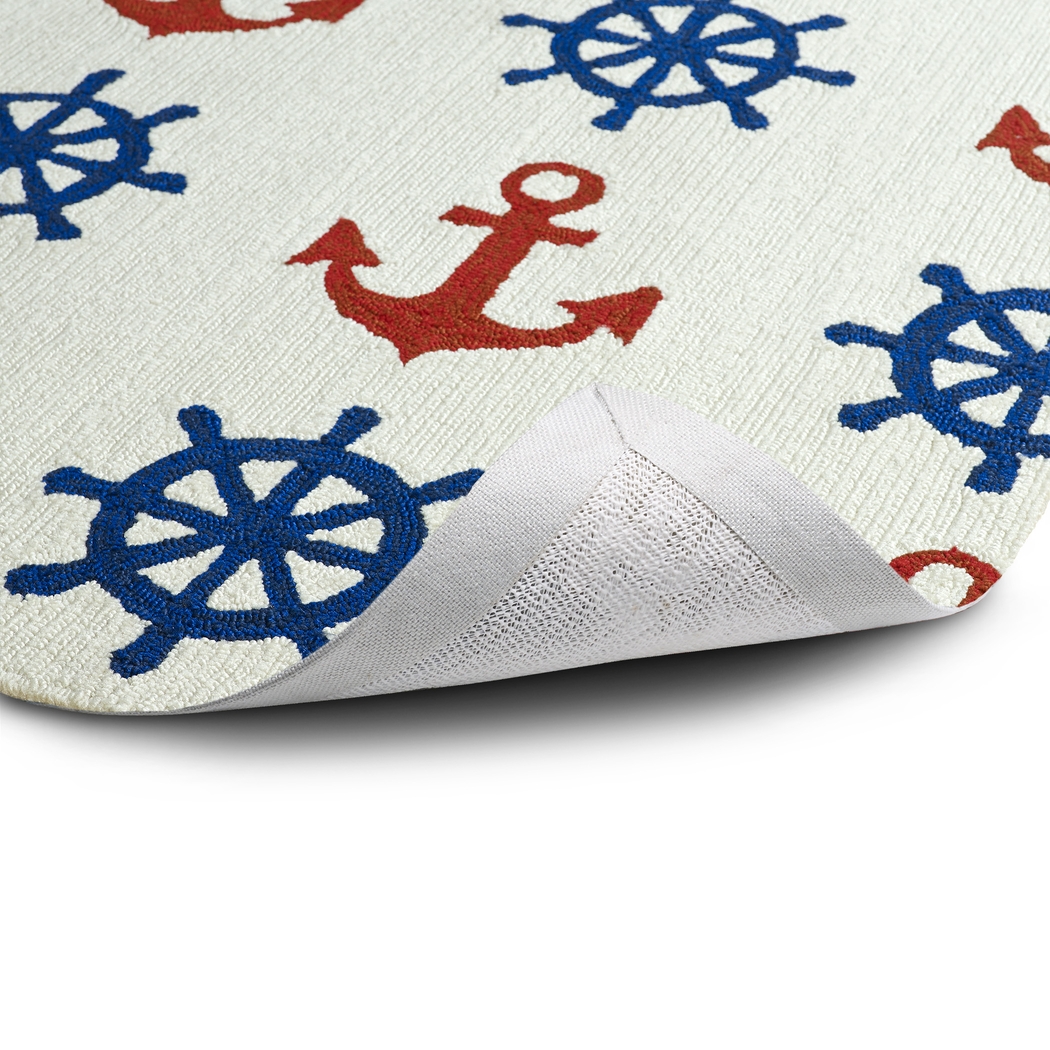 Nautical Life Ivory 5' x 7'6 Indoor/Outdoor Rug - Thumbnail - Image 2