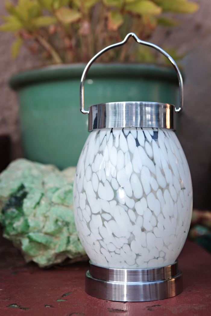 Nautical Oval White Outdoor Solar Lantern - Thumbnail - Image 2