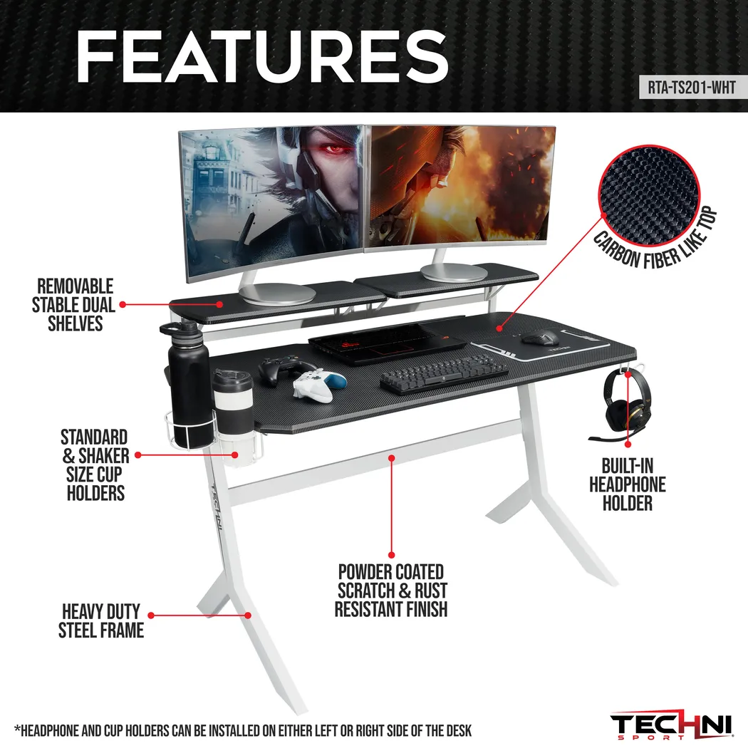 Navagle White Gaming Desk - Thumbnail - Image 3