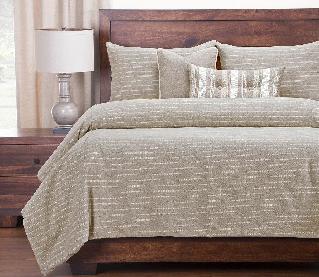 Navan Pointe Beige 6 Pc King Duvet Set - Thumbnail - Image 1