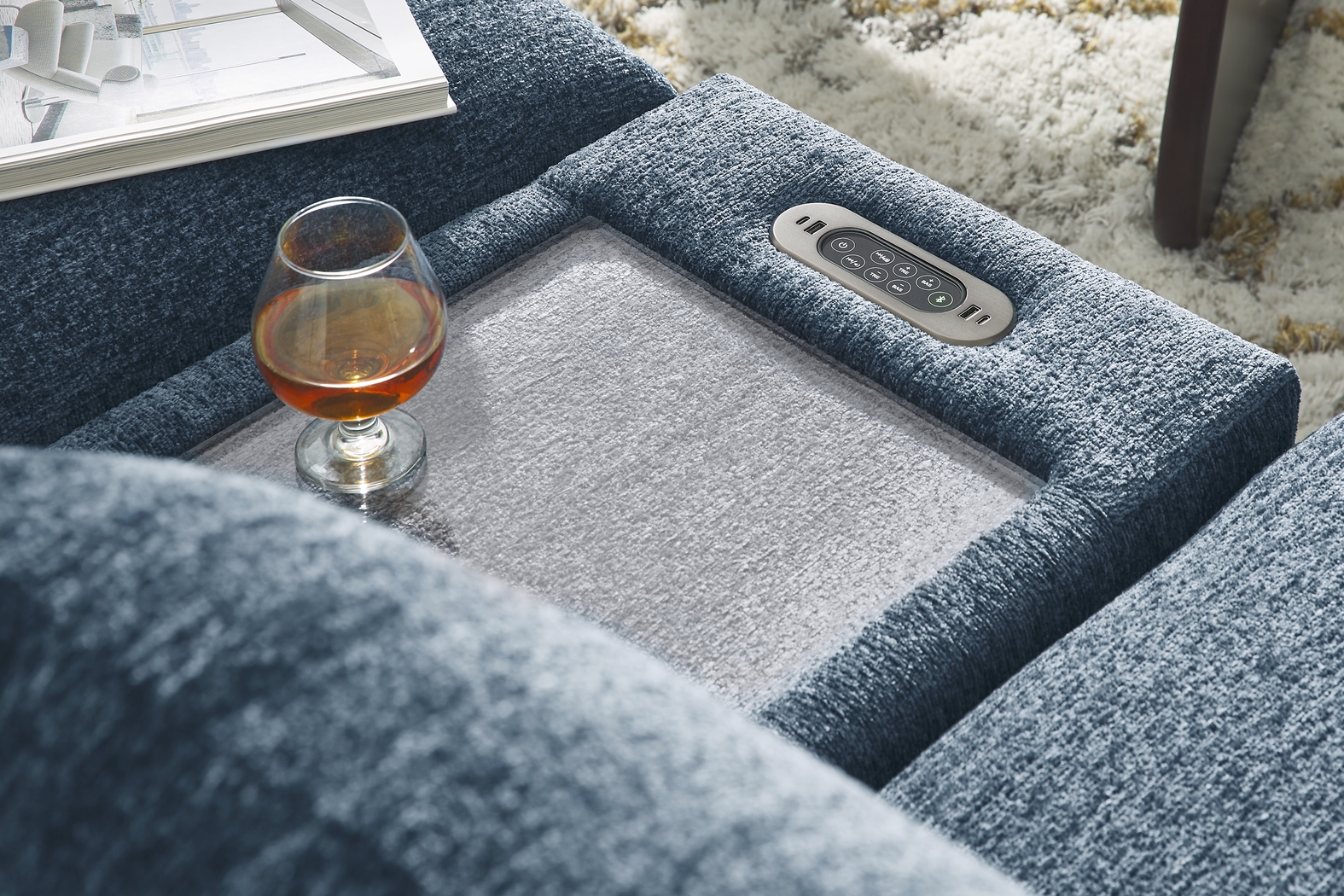 Navy 3 Pc ModularFour with Media Console - Thumbnail - Image 4