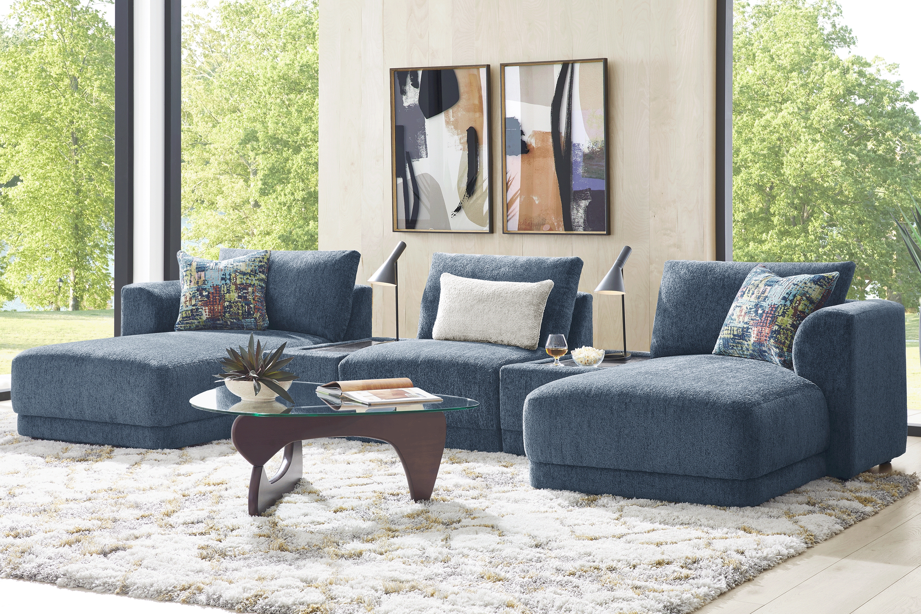 Navy 5 Pc ModularFour with Media Consoles - Thumbnail - Image 2