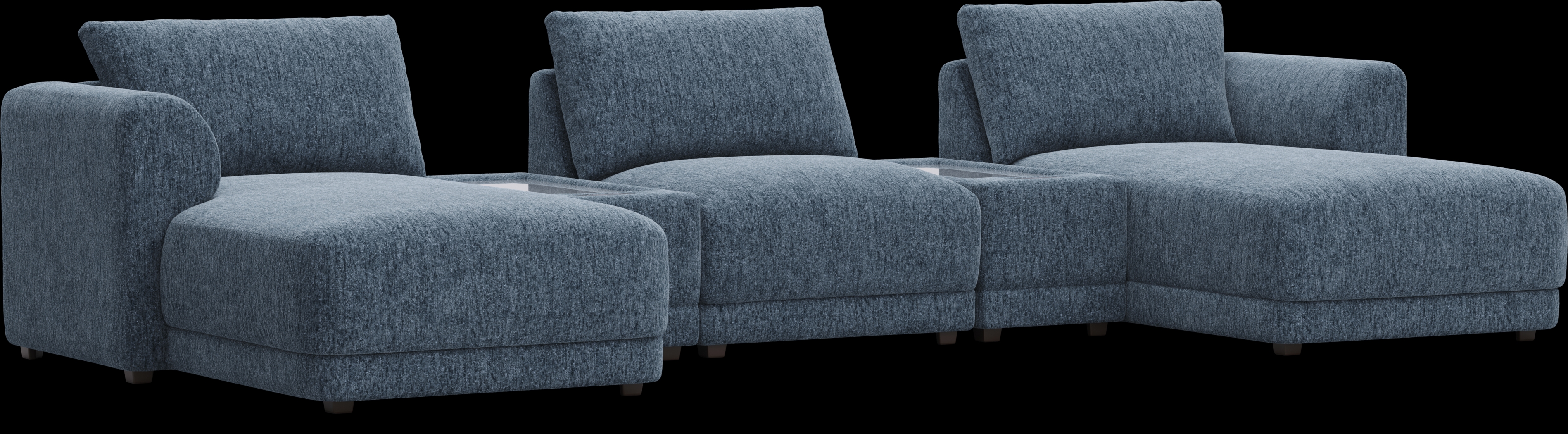 Navy 5 Pc ModularFour with Media Consoles - Thumbnail - Image 1