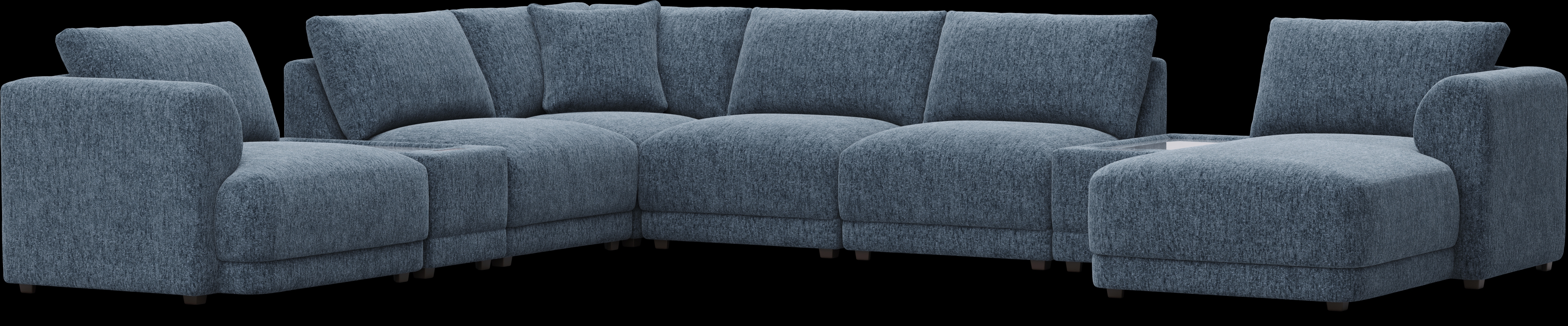 Navy 8 Pc ModularFour with Media Consoles - Thumbnail - Image 1