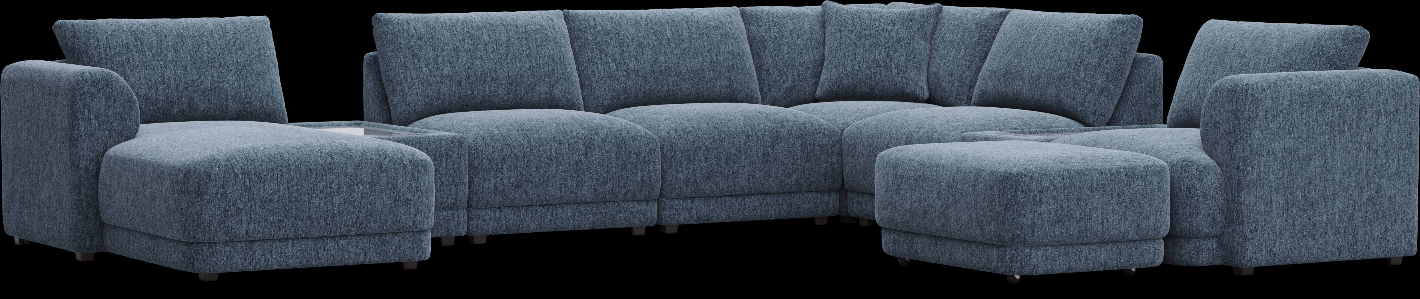 Navy 9 Pc ModularFour with Media Consoles - Thumbnail - Image 1