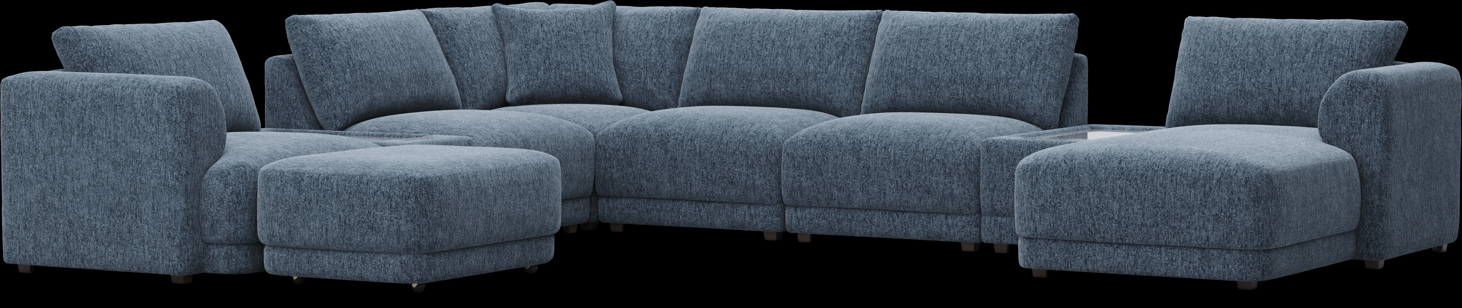 Navy 9 Pc ModularFour with Media Consoles - Thumbnail - Image 1